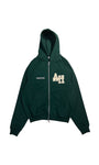 ANNIE HOOD GREEN ZIP UP HOODIE