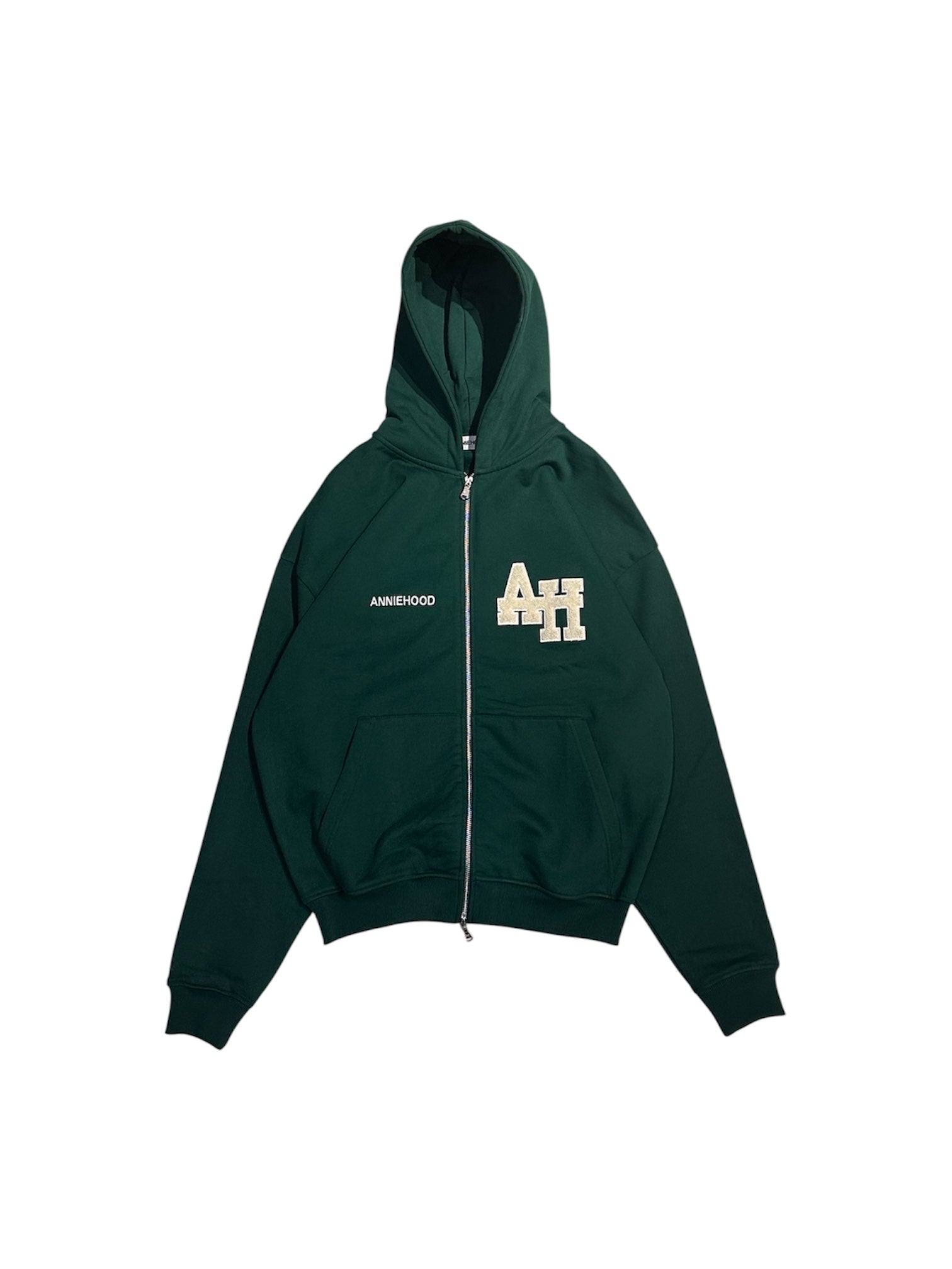 Annie Hood Green Zip Up Hoodie