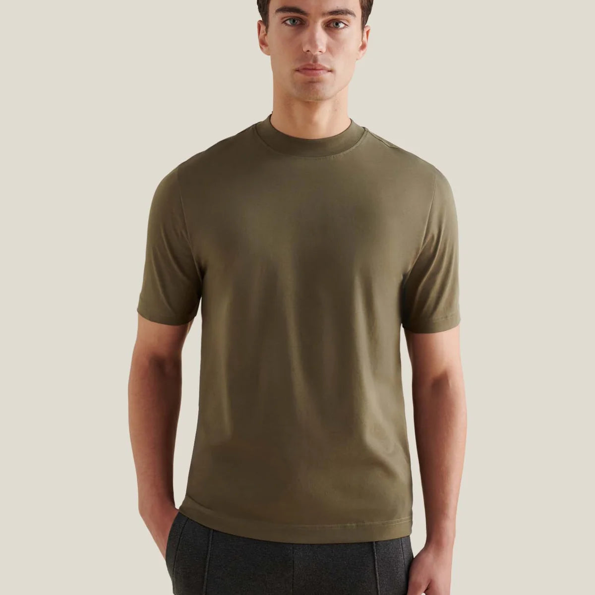PECKHAM RYE DEVONSHIRE MERCERISED COTTON T-SHIRT IN SEA TURTLE