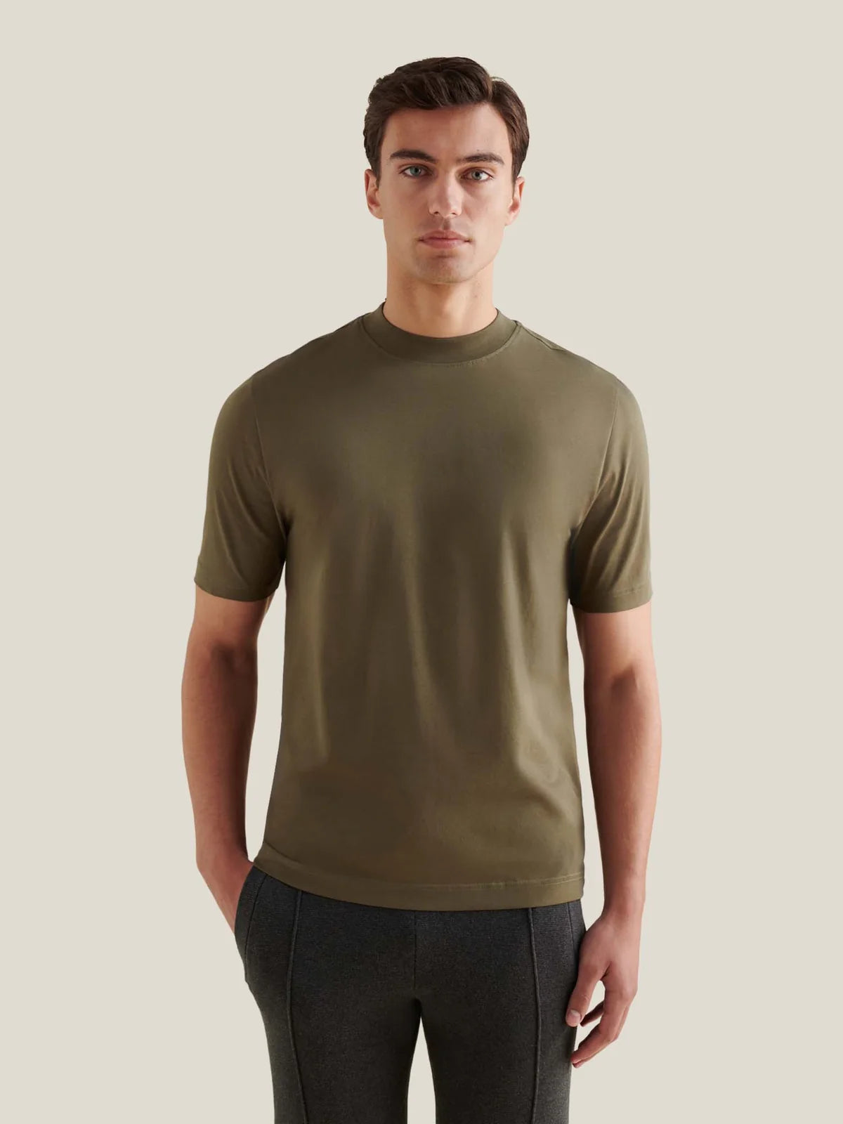 PECKHAM RYE DEVONSHIRE MERCERISED COTTON T-SHIRT IN SEA TURTLE