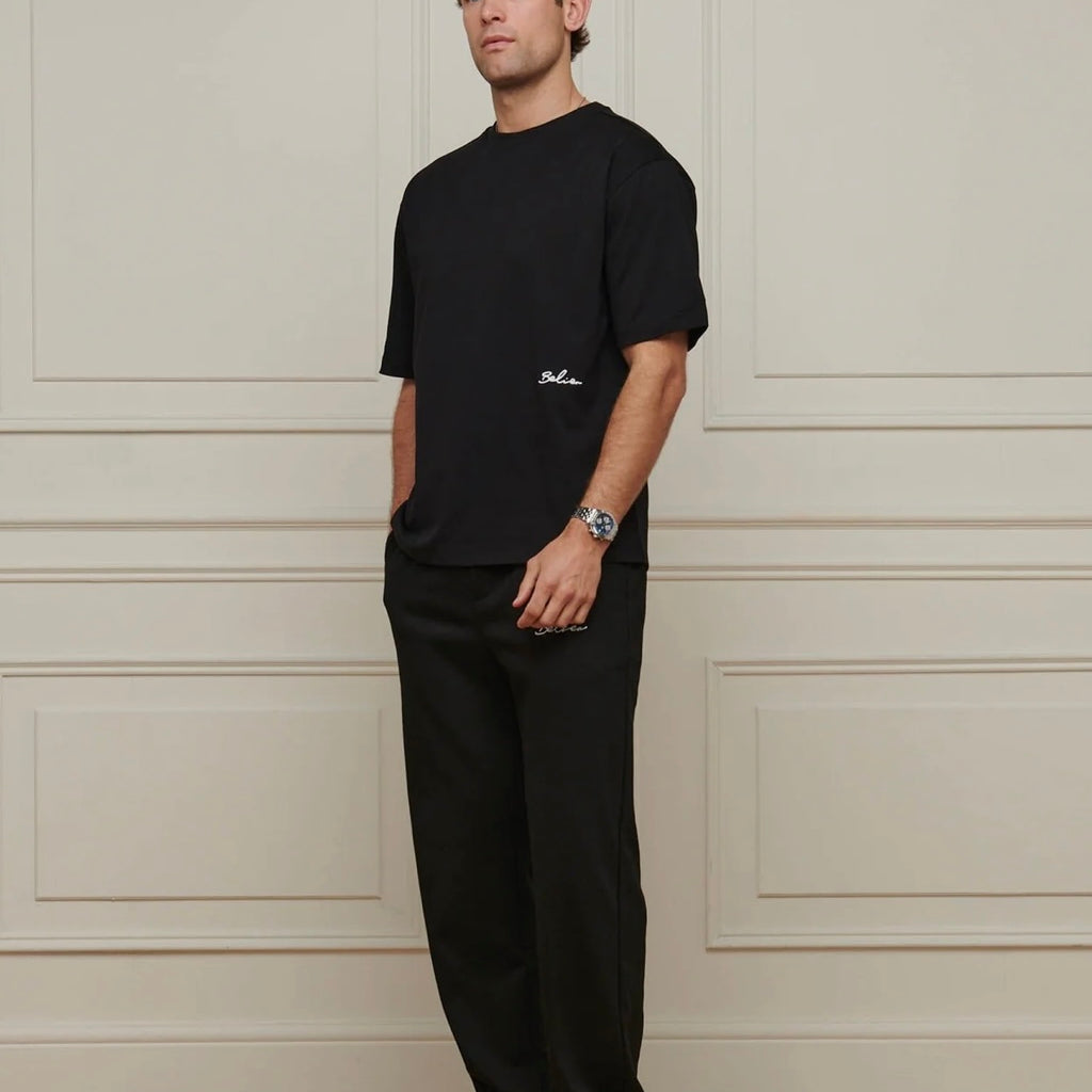 BELIER BLACK EMBROIDERED LOGO T SHIRT