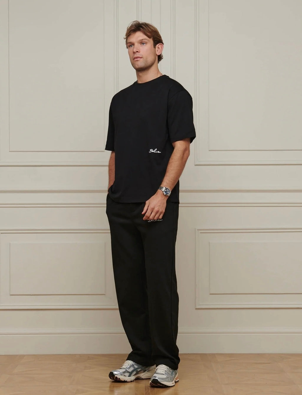 BELIER BLACK EMBROIDERED LOGO T SHIRT