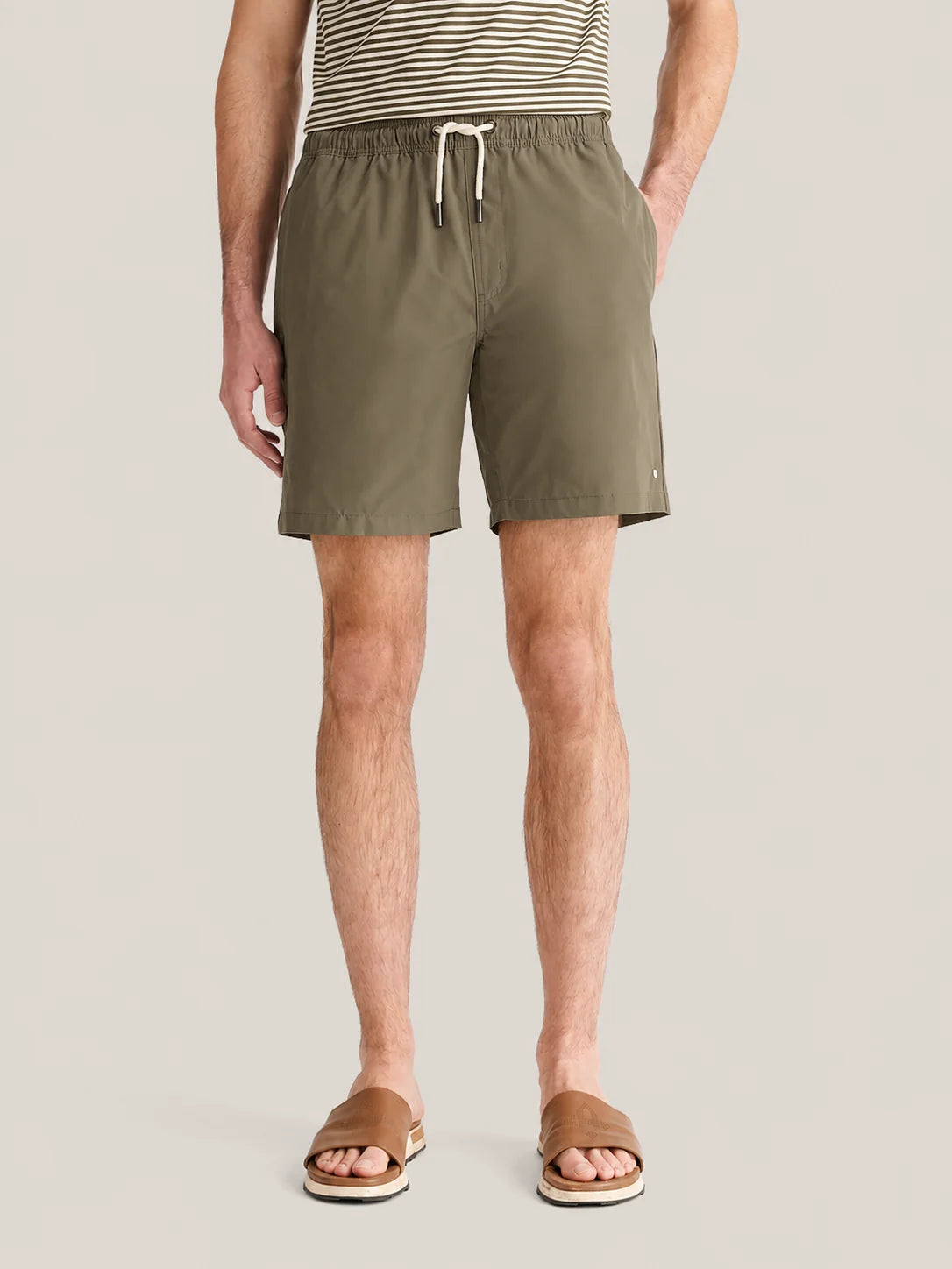 PECKHAM RYE LEVANTO DRAWSTRING SWIM SHORT IN TEA LEAF