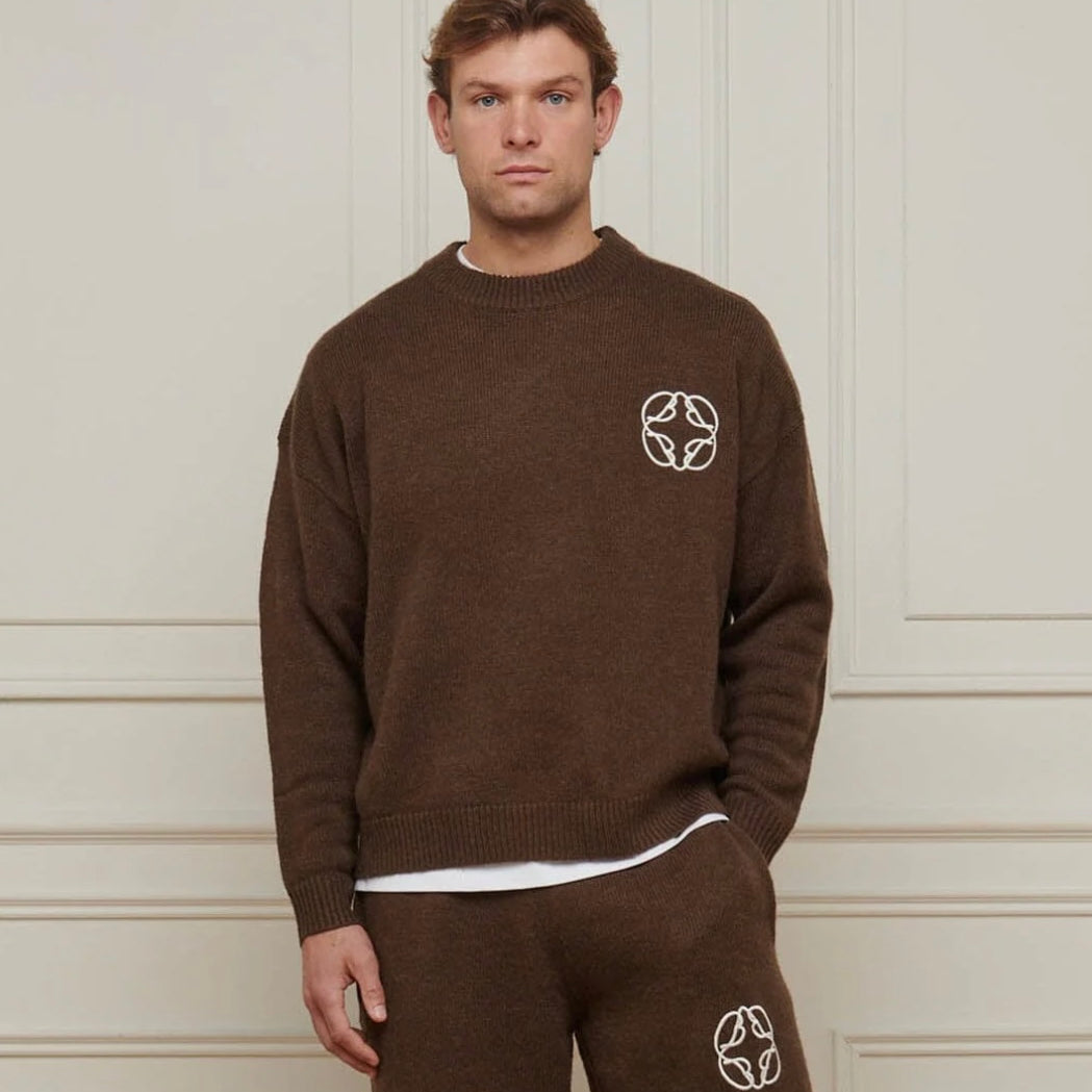 BELIER BROWN MOHAIR KNIT JUMPER