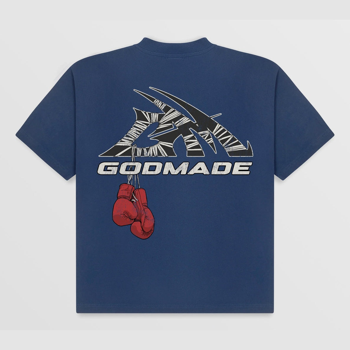 Godmade Wrapped Logo - Washed Blue T-shirt, alternate view 2