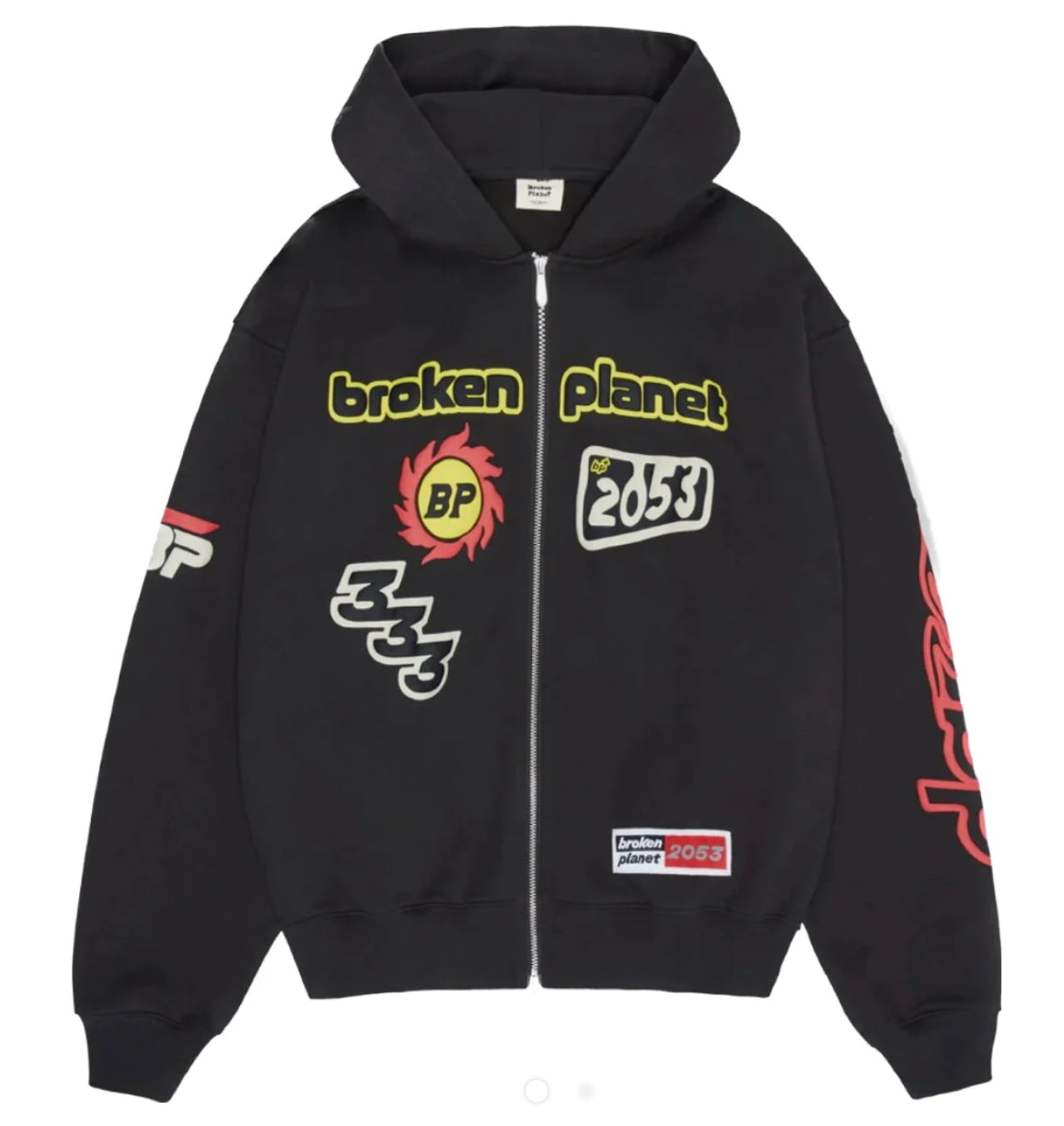 Broken Planet Market Performance Zip Up Hoodie (Black)