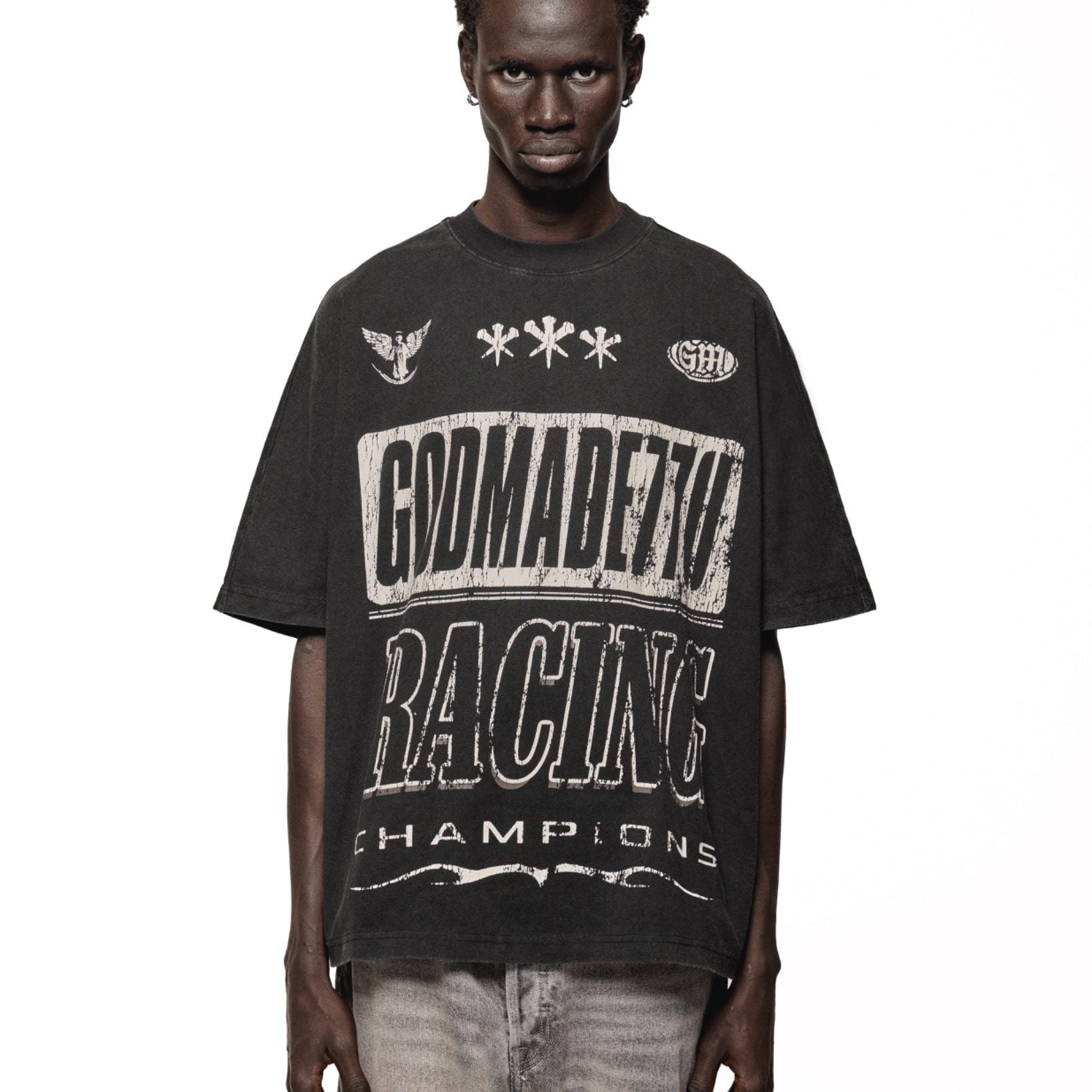 Godmade Champs T Shirt - Washed Black