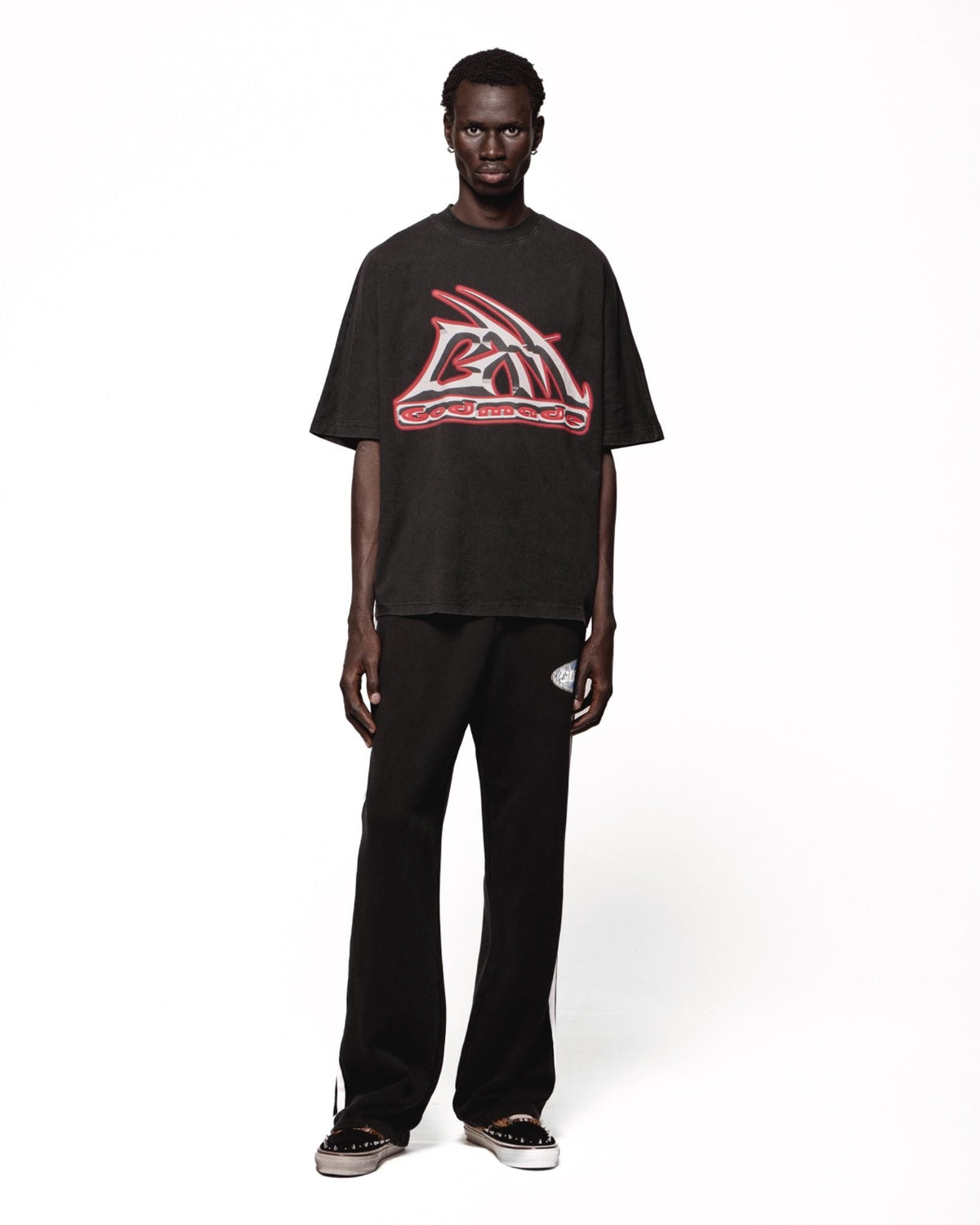 Godmade Metallic GM T Shirt - Washed Black, alternate view 3