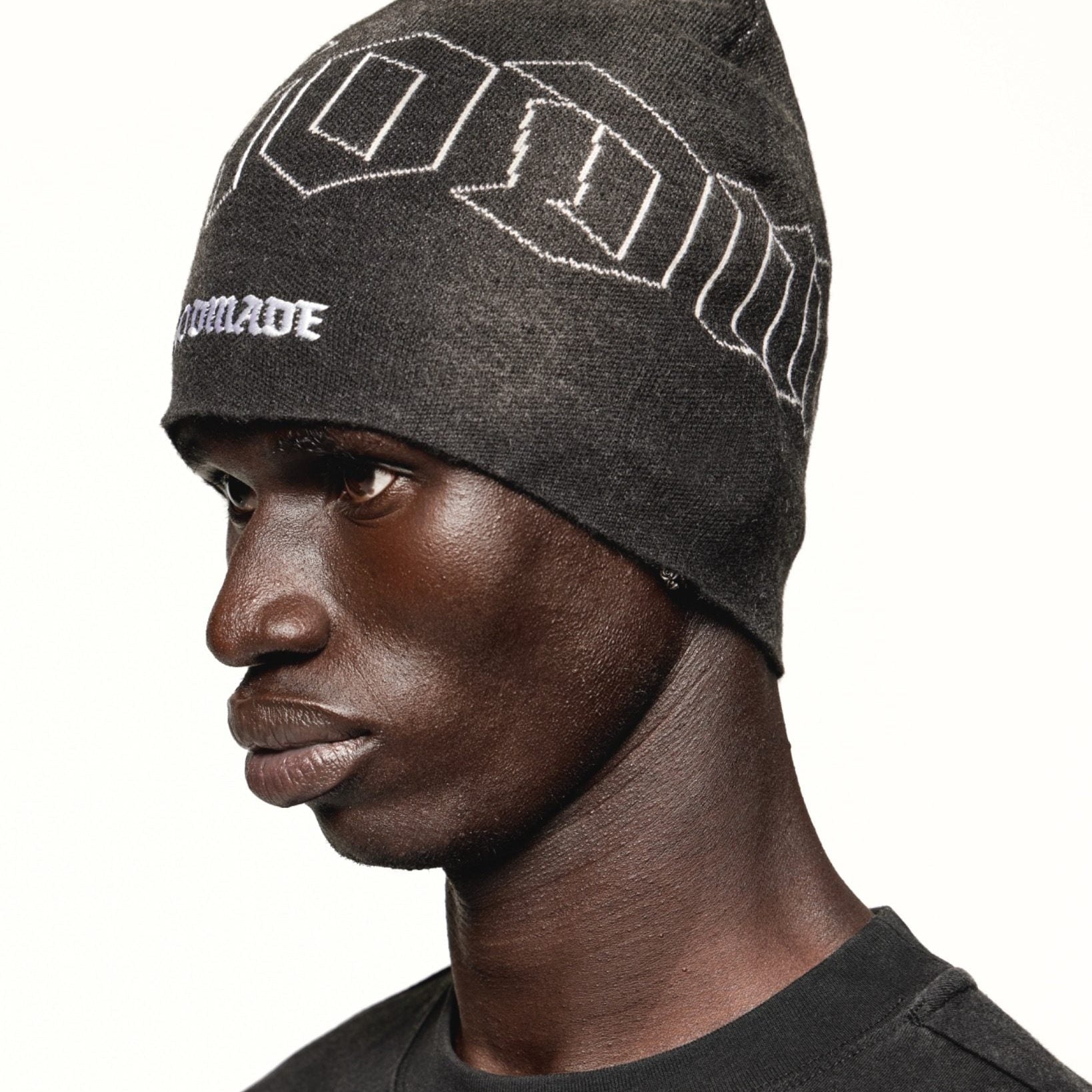 Godmade Burnout Beanie - Washed Black, alternate view 2