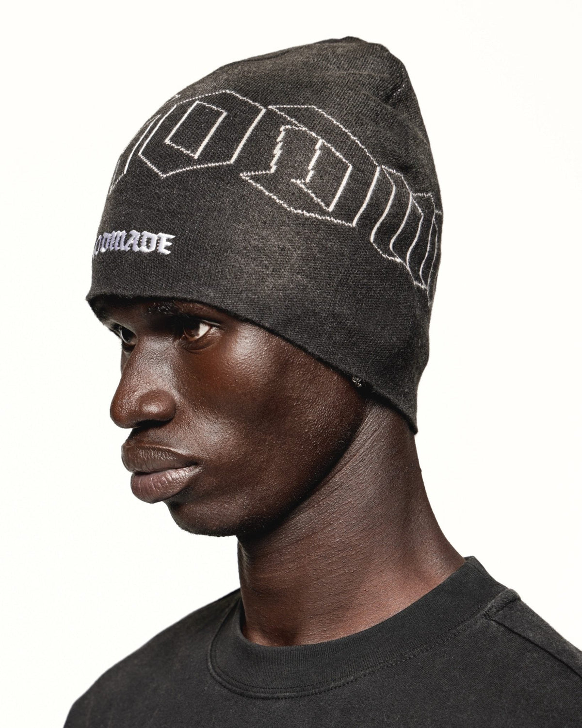 Godmade Burnout Beanie - Washed Black, alternate view 2