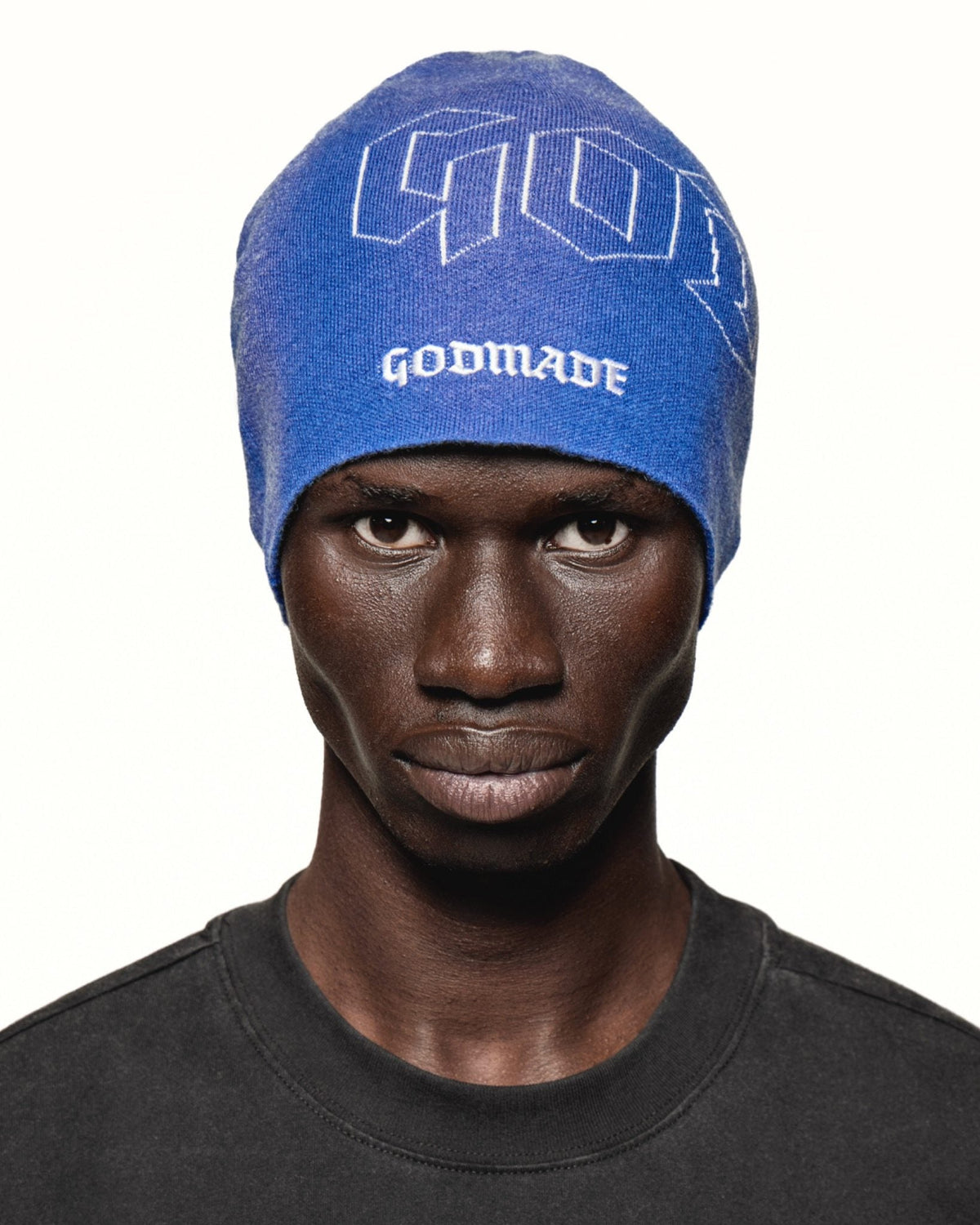 Godmade Burnout Beanie - Washed Blue