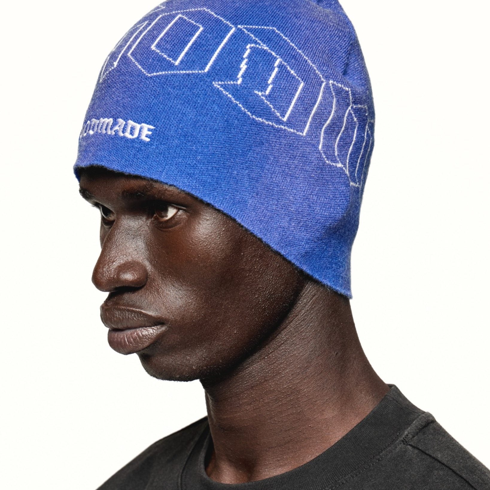 Godmade Burnout Beanie - Washed Blue, alternate view 2