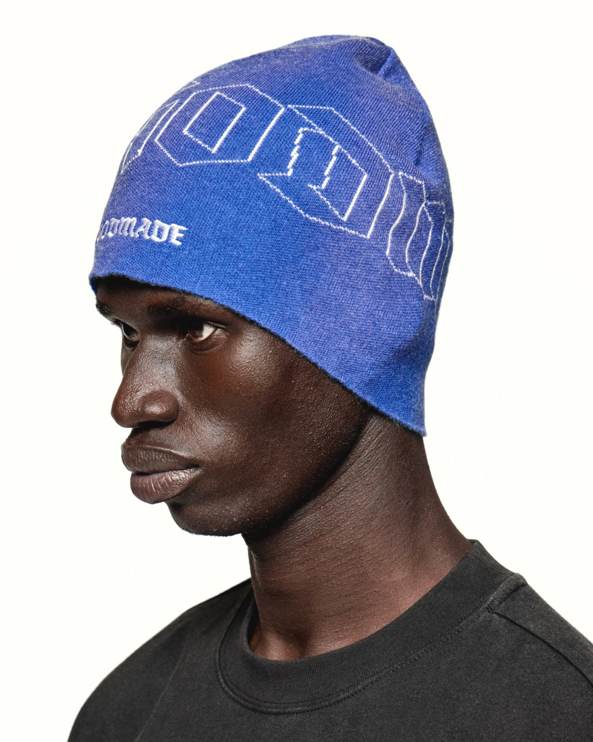 Godmade Burnout Beanie - Washed Blue, alternate view 2