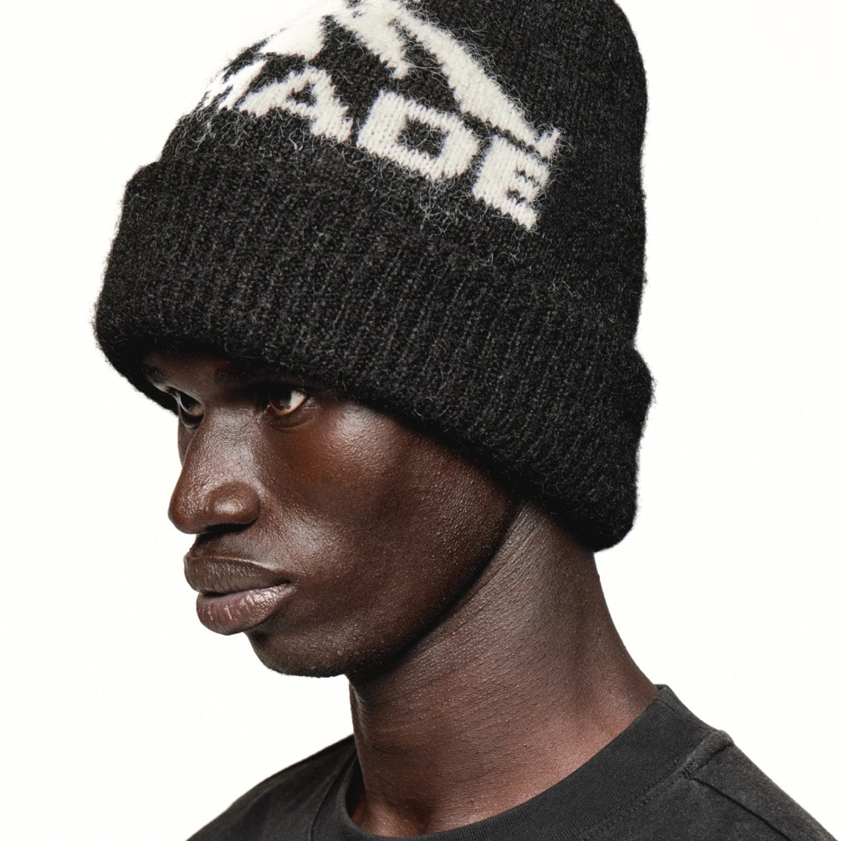 Godmade GM Logo Wool Beanie - Black, alternate view 2