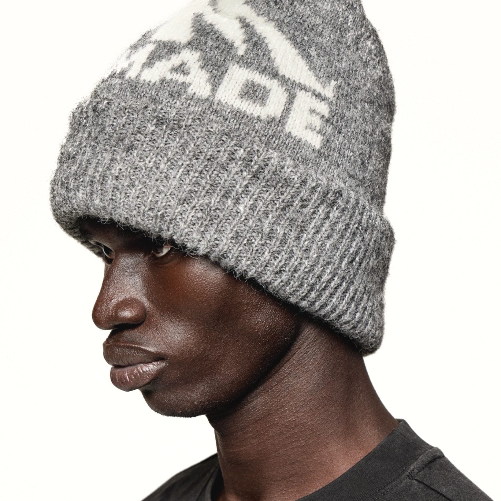 Godmade GM Logo Wool Beanie - Ashen Grey, alternate view 2
