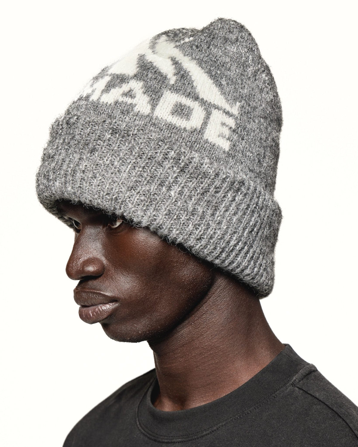 Godmade GM Logo Wool Beanie - Ashen Grey, alternate view 2