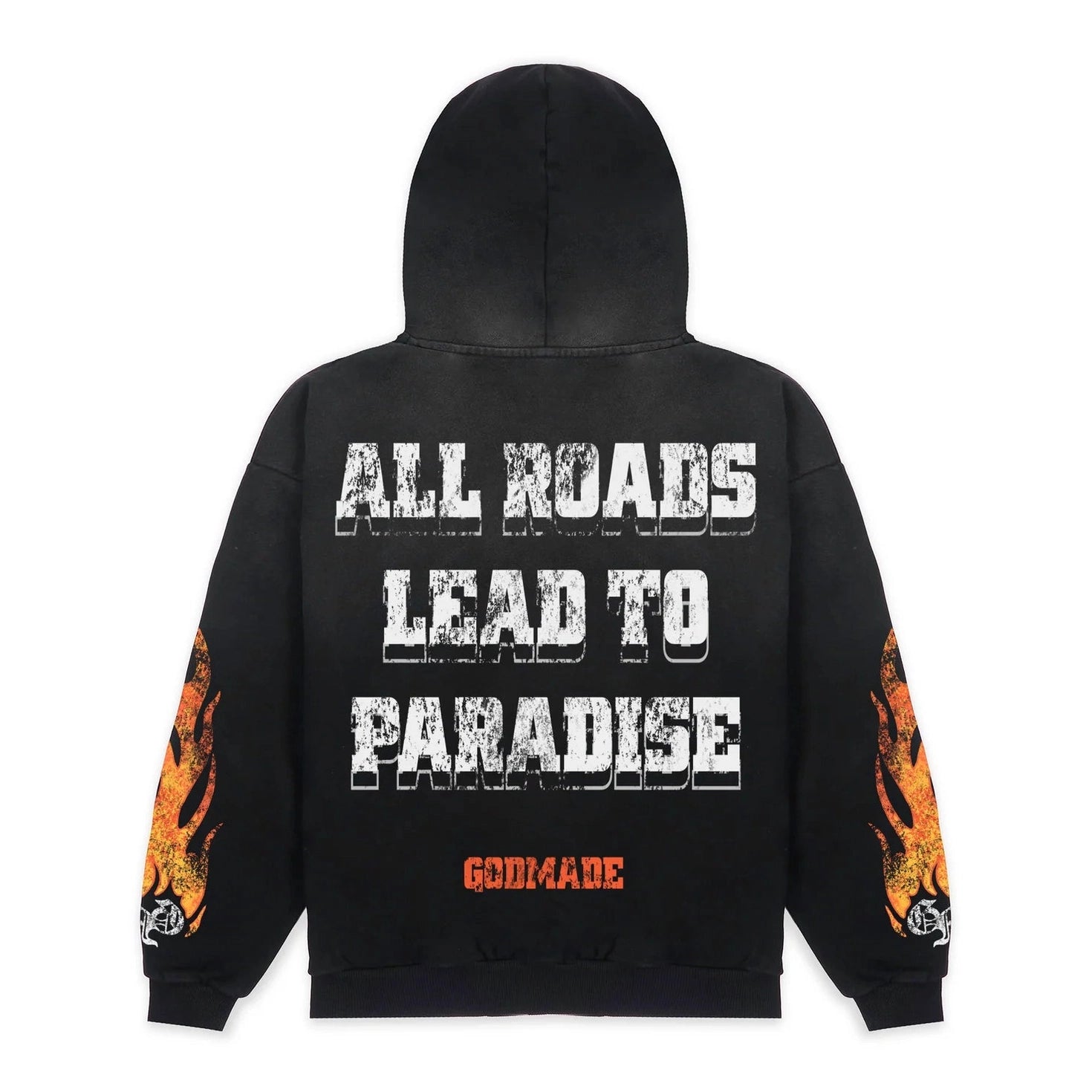Godmade Path To Prosperity Washed Black Hoodie, alternate view 2