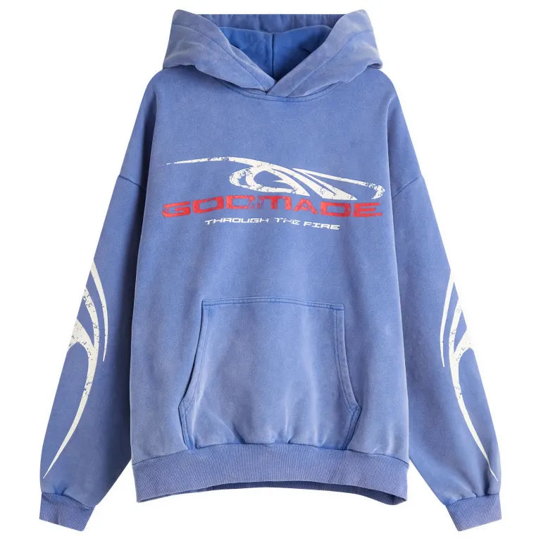 Godmade Road To Paradise Hoodie Washed Blue