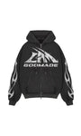 GODMADE LOGO WASHED GREY ZIP HOODIE