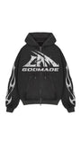 Godmade Logo Washed Black Zip Hoodie