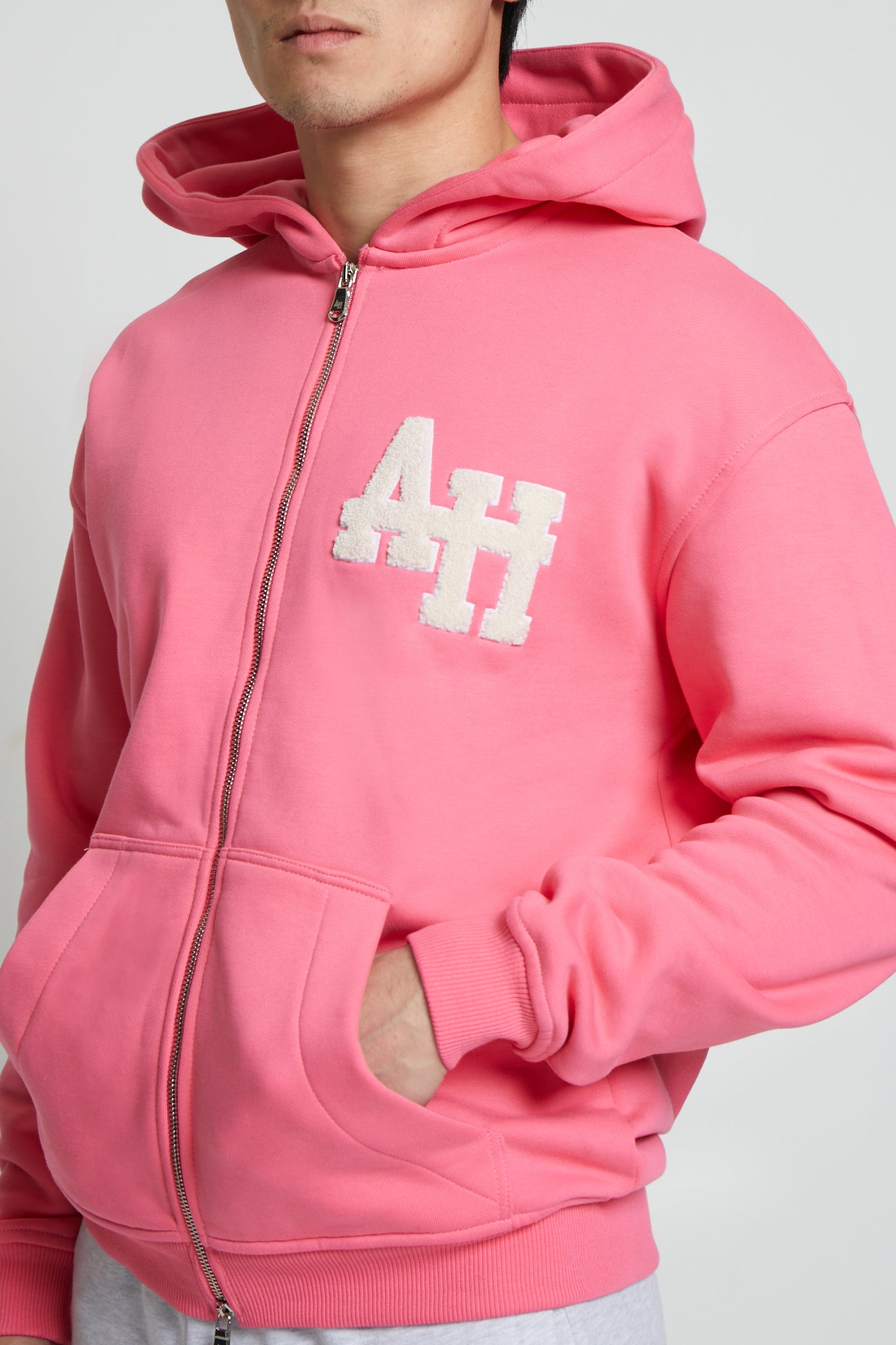 Annie Hood College Logo Zip Up (Pink)