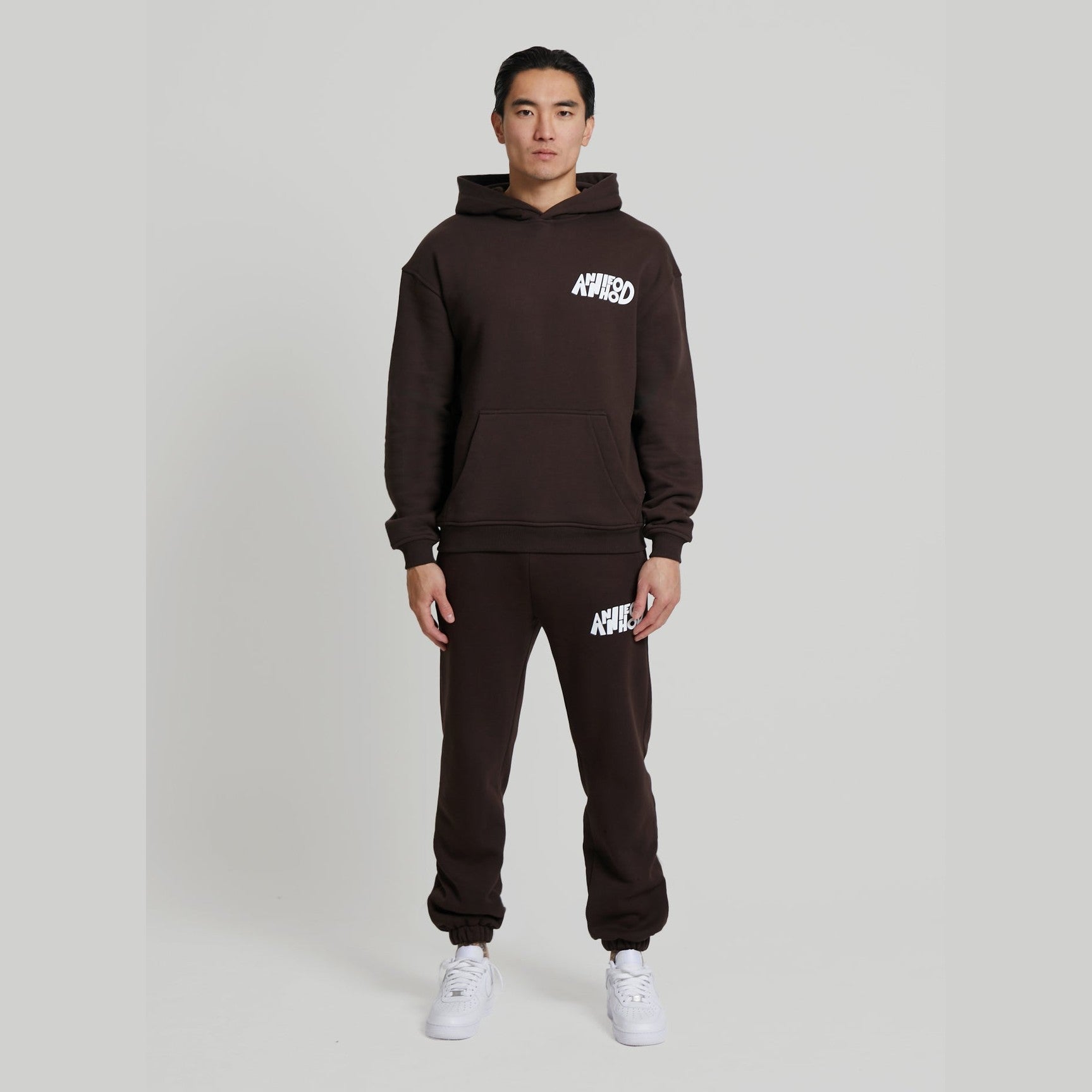 Annie Hood Jumble Logo Hoody (Brown)