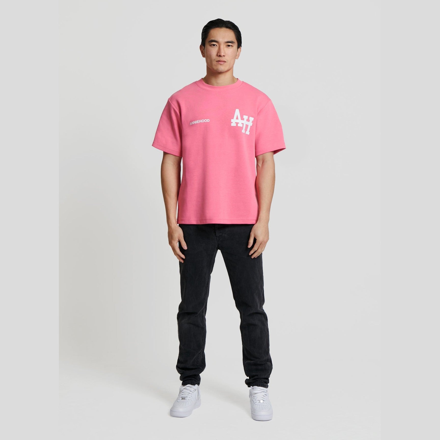 Annie Hood College T Shirt (Pink/White)