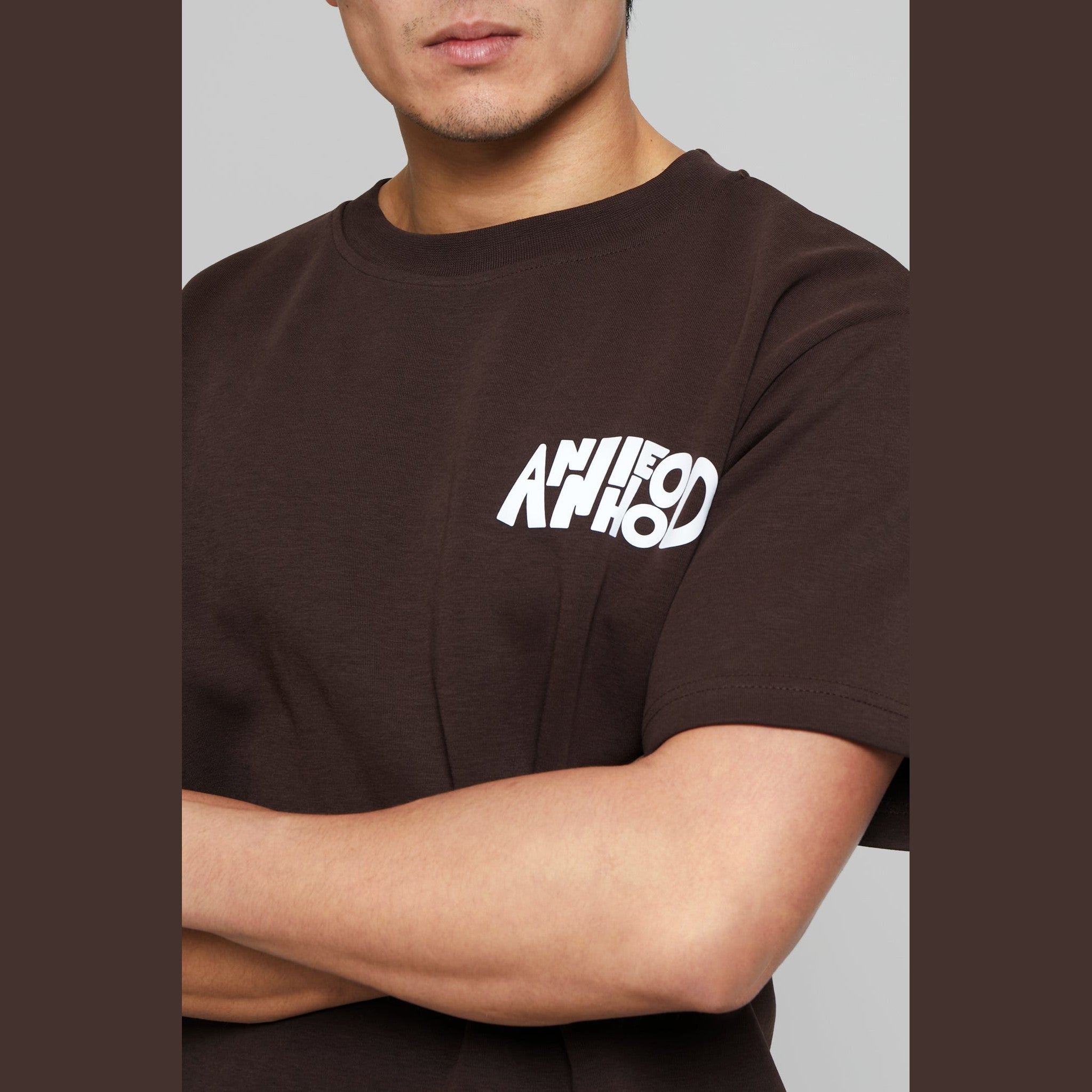 Annie Hood Jumble Logo T Shirt (Brown), alternate view 2