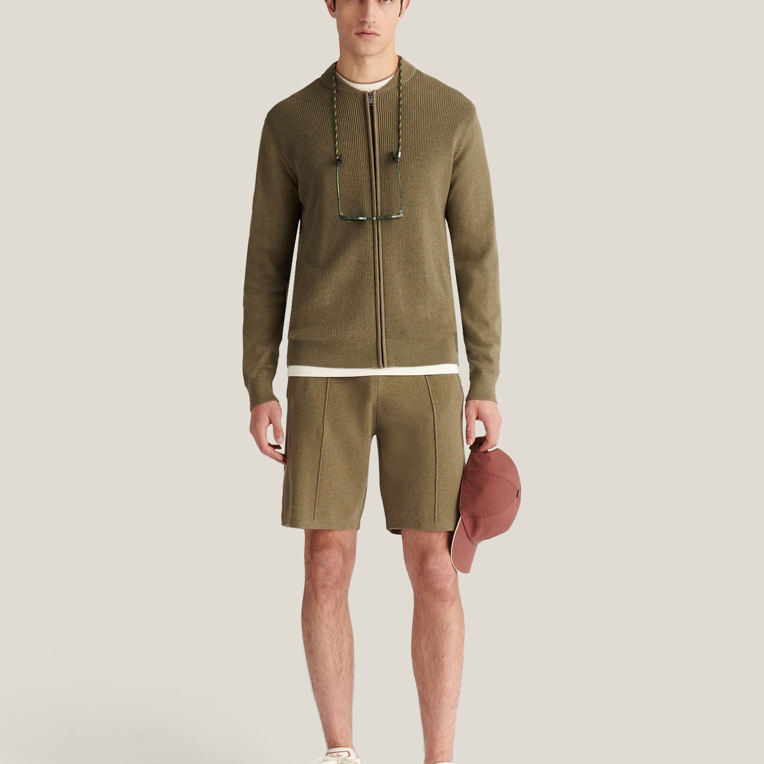 Peckham Rye Milano Cardigan Knit Bomber in Tea Leaf