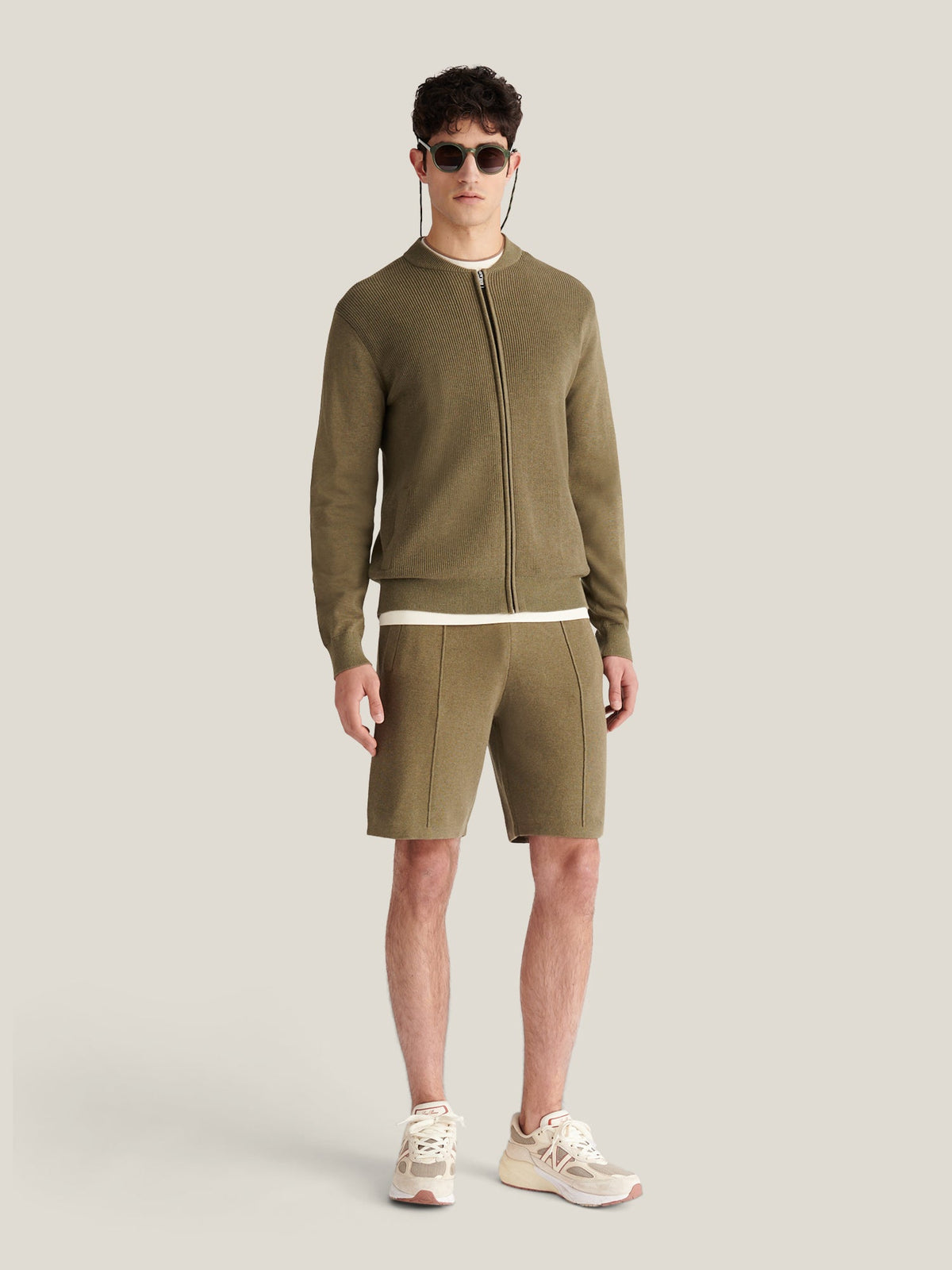 Peckham Rye Milano Cardigan Knit Bomber in Tea Leaf, alternate view 3