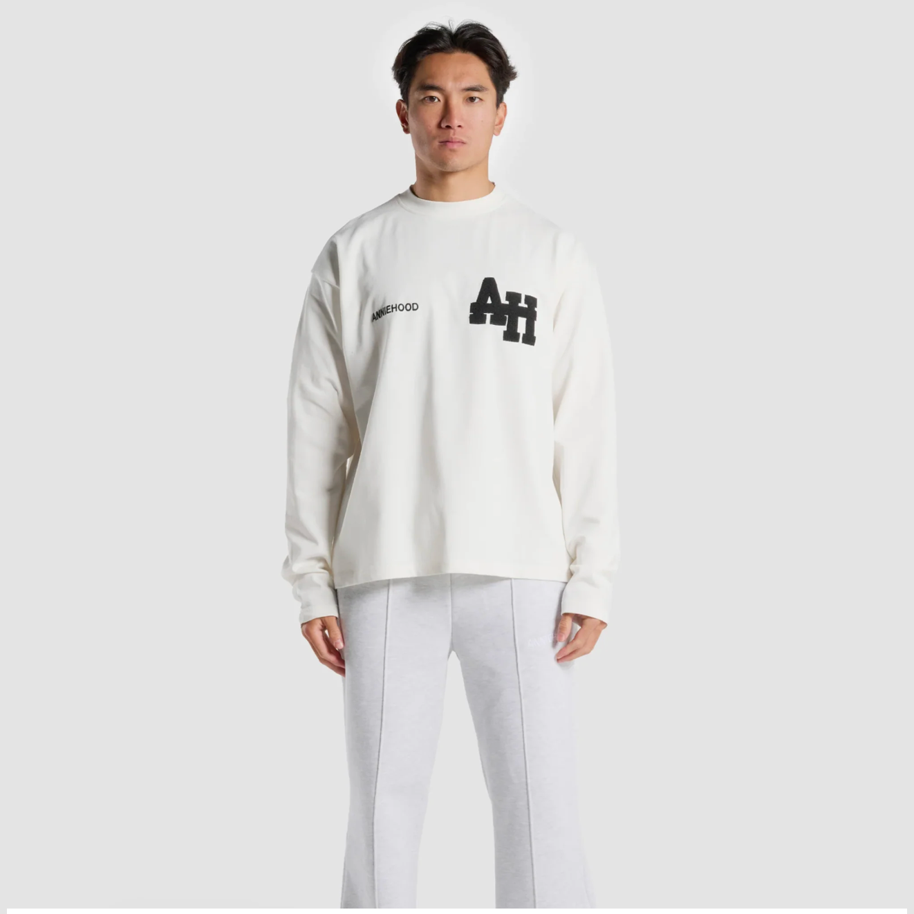 Annie Hood Longsleeve College T Shirt White
