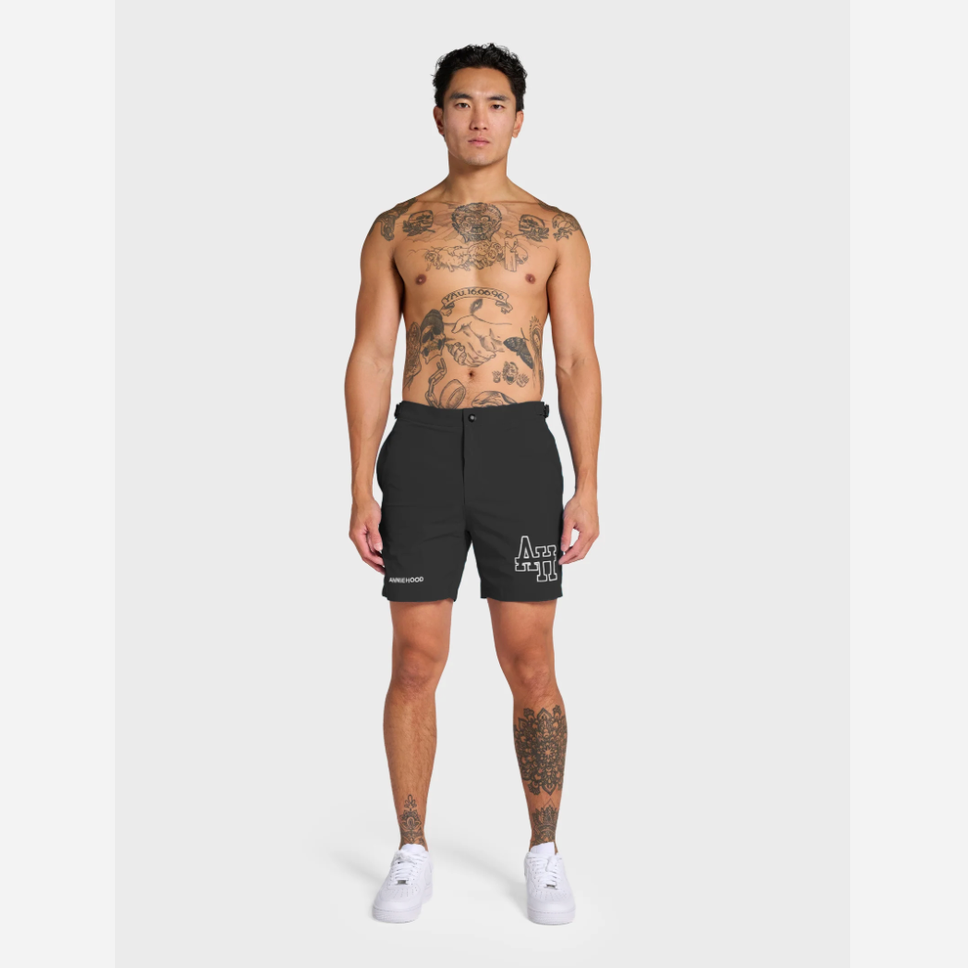 Annie Hood Black Buckle Swim Short