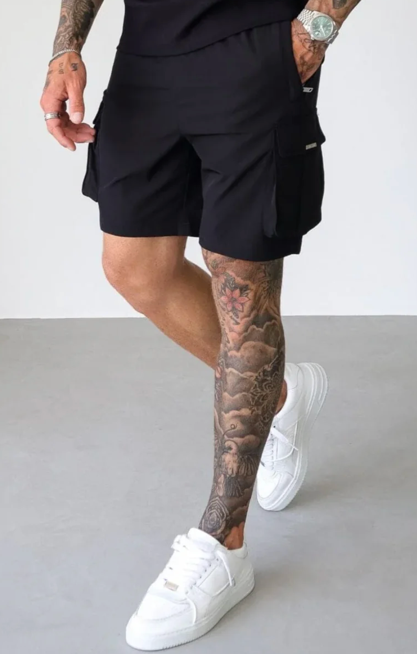 Belier Black Woven Cargo Short