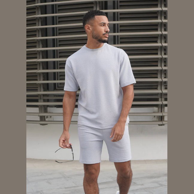 Capo Textured T Shirt Slate Blue