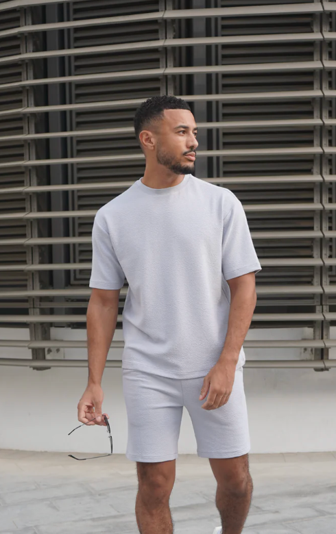 Capo Textured T Shirt Slate Blue