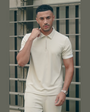Capo Textured Light Beige Polo Shirt