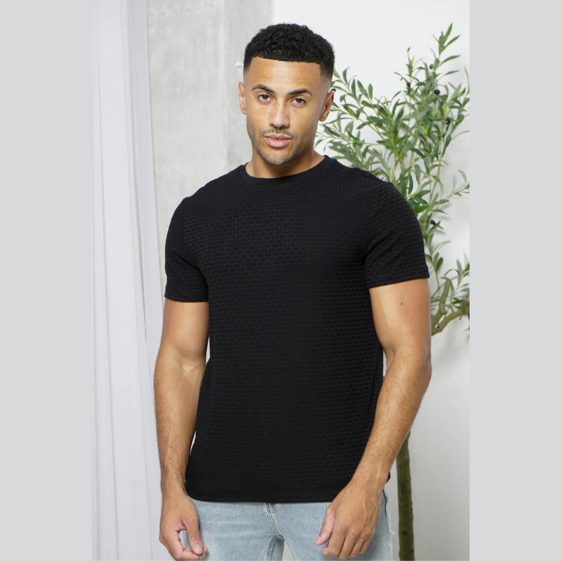 Capo Basket Weave T Shirt Black