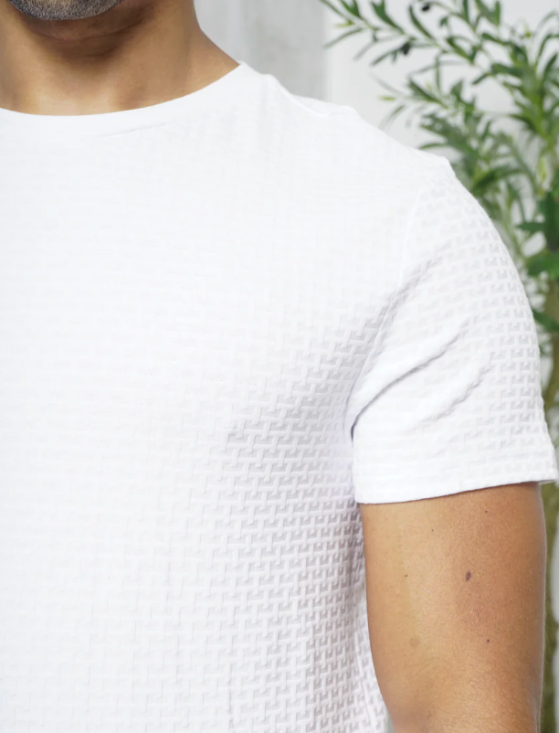Capo Basket Weave T Shirt White