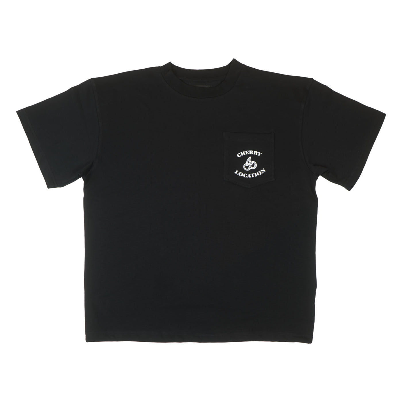 Cherry Location Black Pocket Tee