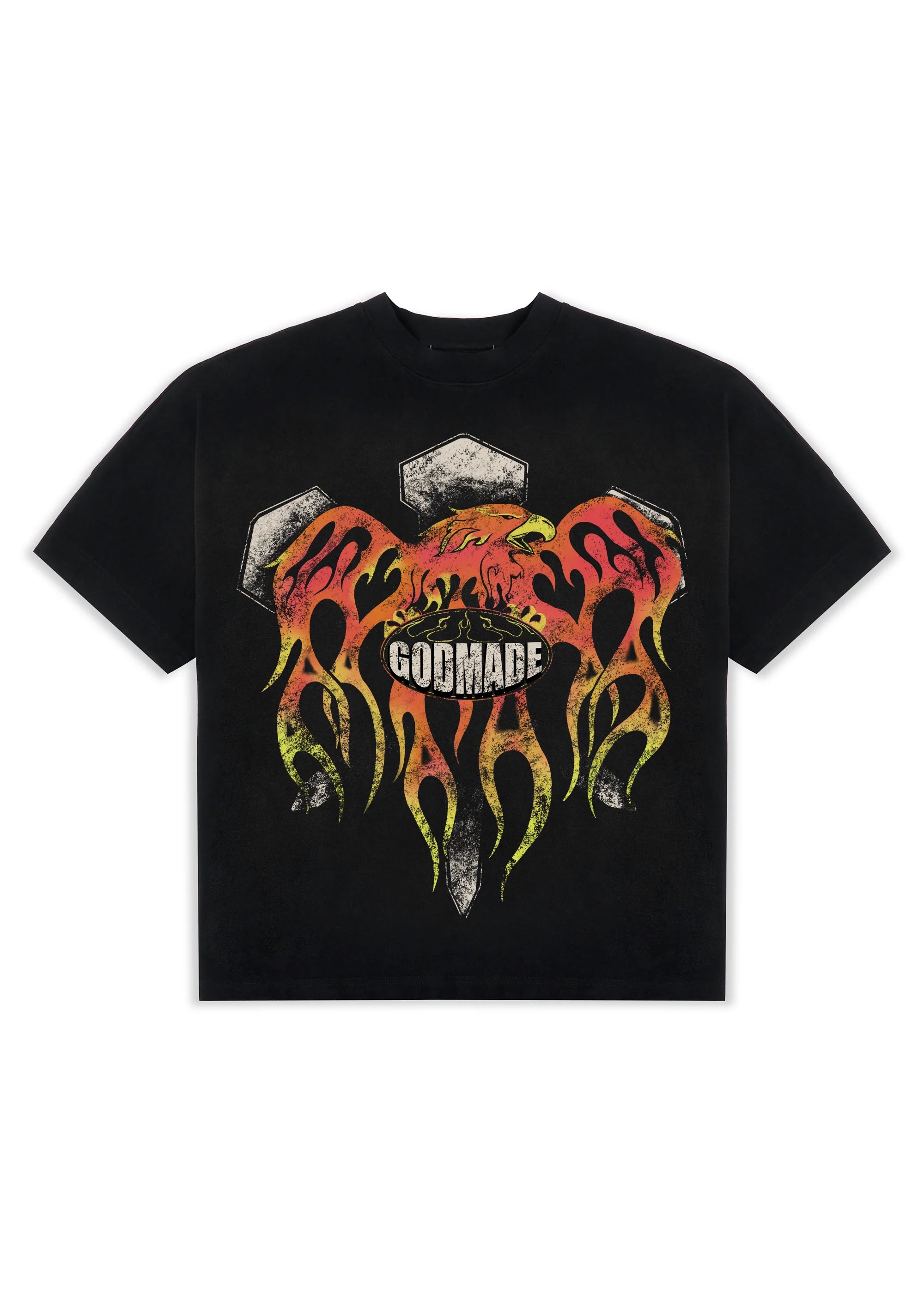 Godmade Cross Eagle T Shirt Black