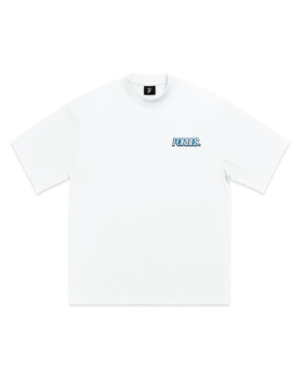 Forbes Slant Puff Print T-Shirt White