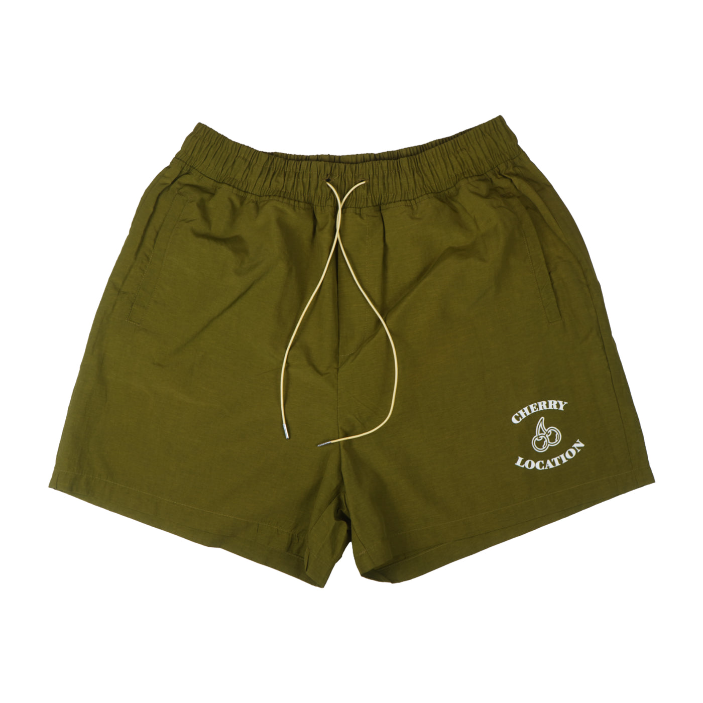 Cherry Location Khaki Shorts