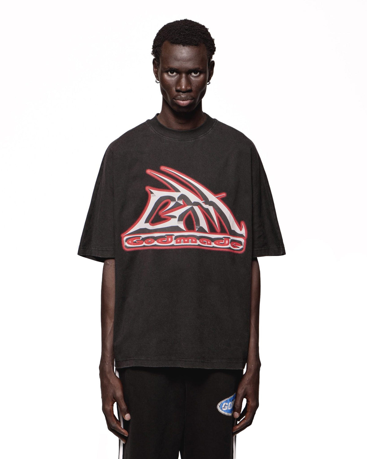 Godmade Metallic GM T Shirt - Washed Black